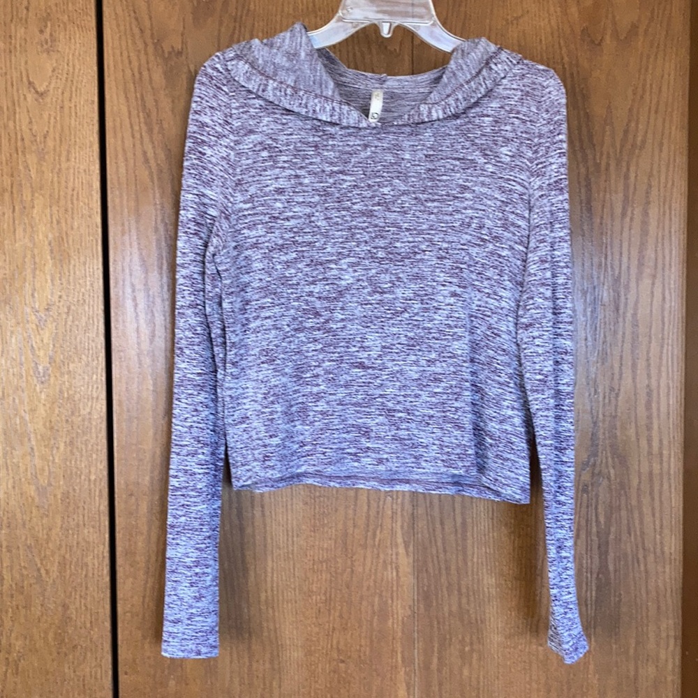 LLD | Purple Lightweight Hooded Cropped Sweater Size S